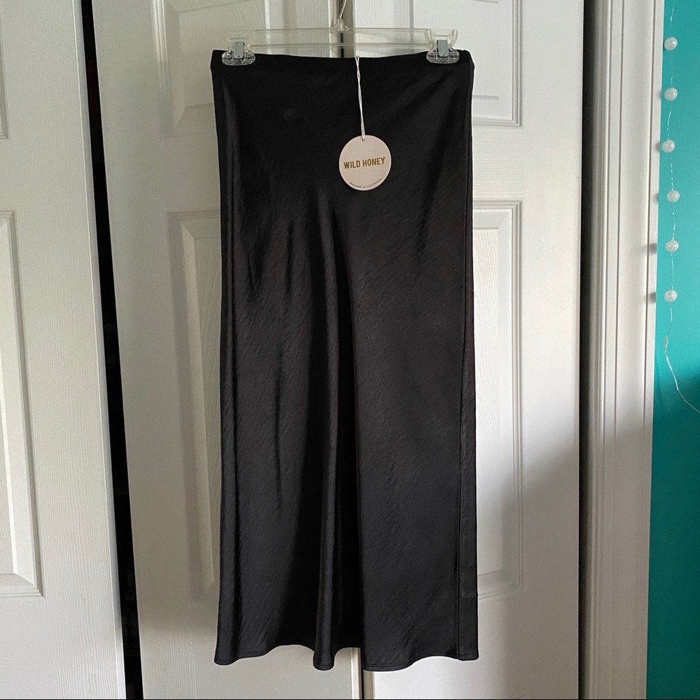NWT!! Black Slip Midi Skirt
